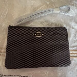 Coach Black/Grey Wristlet Bag